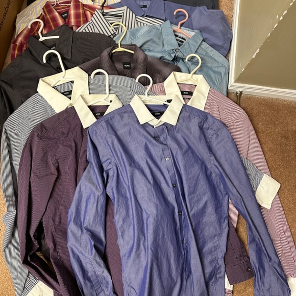 Lot of 11 Hugo Boss shirts mens medium and slim large - Picture 2 of 5